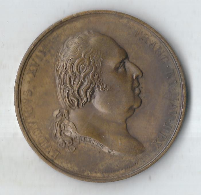  Medaillen France Ludwig XVIII 1818 45,96 Gramm Bronze R Goldankauf Koblenz Frank Maurer F992   