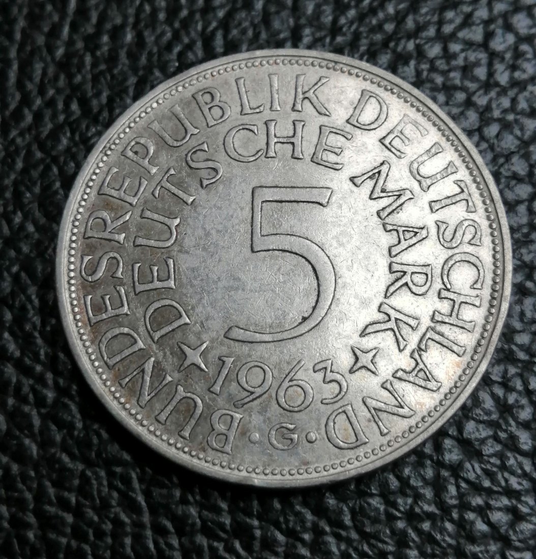 5 Mark Silberadler 1963 G Jaeger 387 XL Bild (Silber 7 gramm fein)