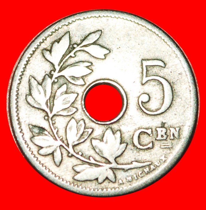 • DUTCH LEGEND: BELGIUM ★ 5 CENTIMES 1905! LEOPOLD II (1865-1909) LOW START ★ NO RESERVE!