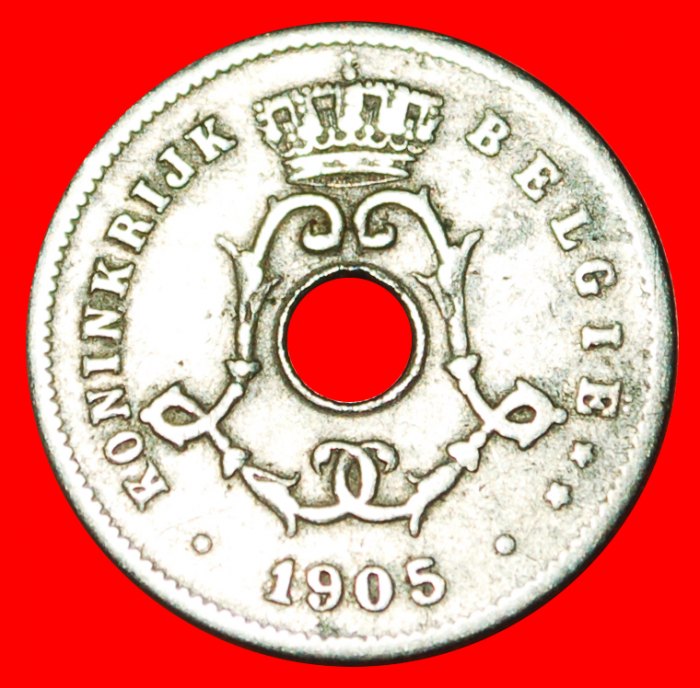  • HOLLÄNDISCHE LEGENDE: BELGIEN ★ 5 CENTIMES 1905! LEOPOLD II. (1865-1909) OHNE VORBEHALT!   