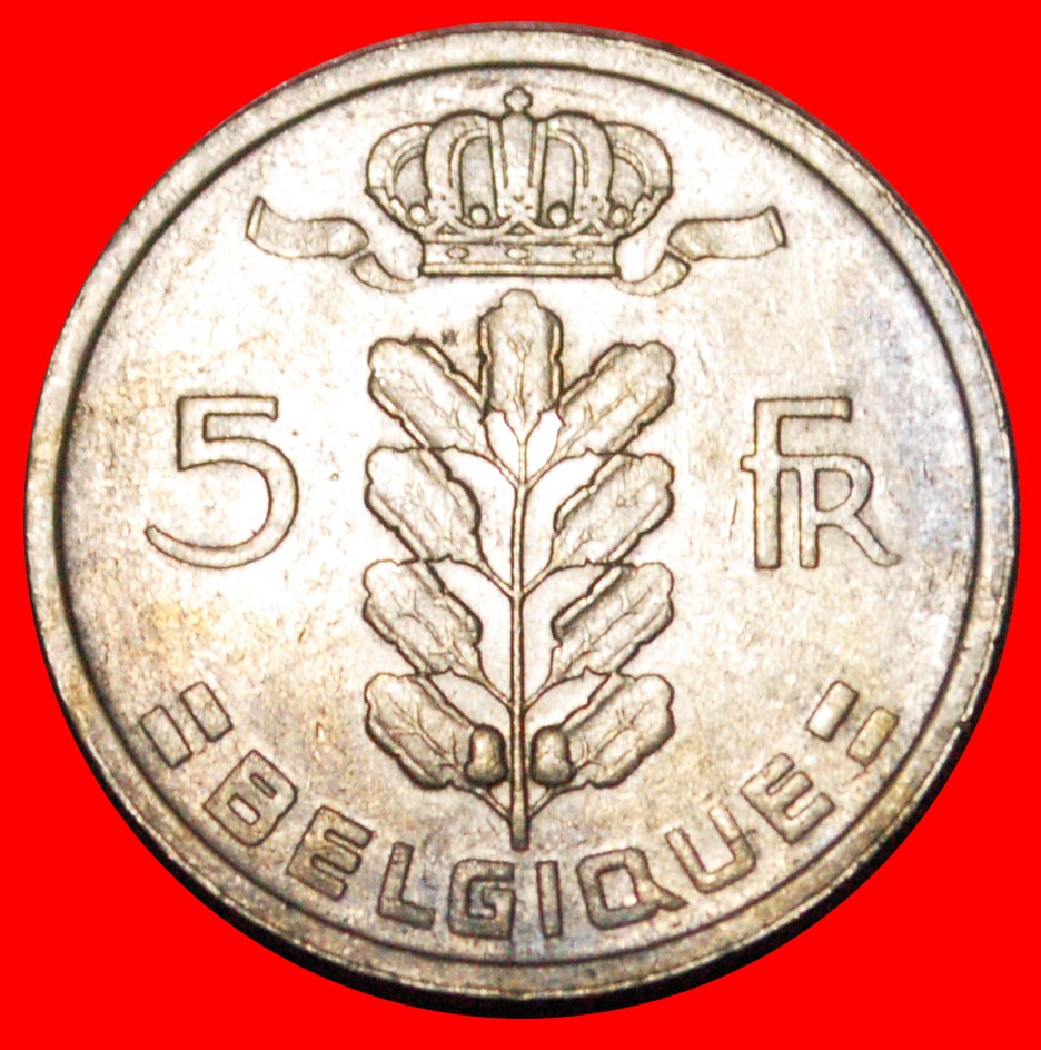  • FRANZÖSISCHE LEGENDE: BELGIEN ★ 5 FRANKEN 1949 STEMPELDREHUNG 180°!  OHNE VORBEHALT!   