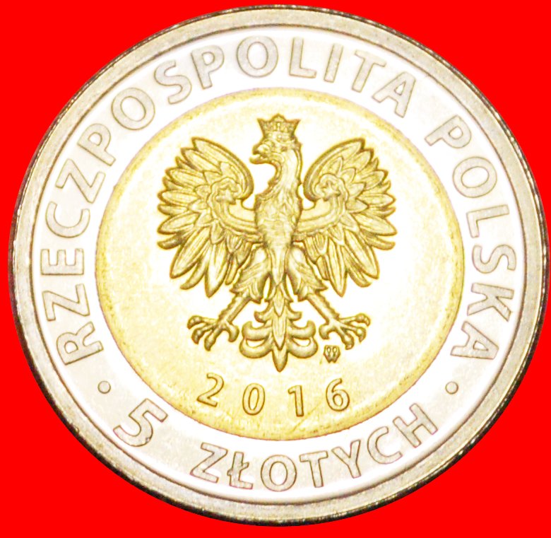  • BIMETALLISCH: POLEN ★ 5 ZLOTY 2016 STG STEMPELGLANZ! MÜHLE! OHNE VORBEHALT!   