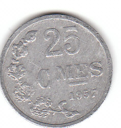 25 Centimes Luxemburg 1957 b.