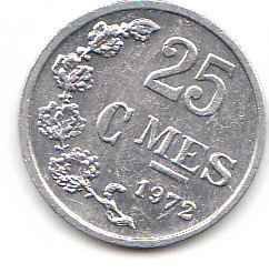  25 Centimes 1972 (C294)b.   