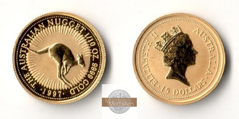 Australien MM-Frankfurt Feingold: 3,11g 15 Dollar (Kangaroo) 1997 