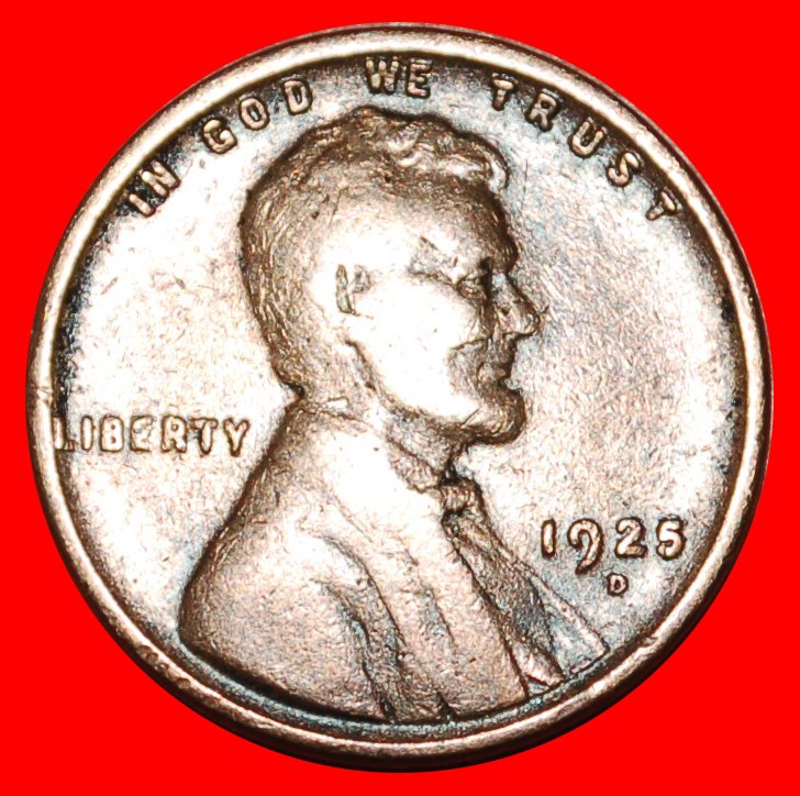  • WHEAT PENNY (1909-1958): USA ★ 1 CENT 1925D! LINCOLN (1809-1865) LOW START ★ NO RESERVE!   