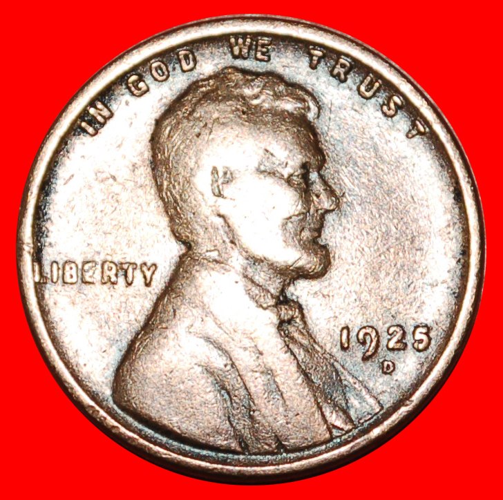  • WEIZEN PENNY (1909-1958): USA ★ 1 CENT 1925D! LINCOLN (1809-1865) OHNE VORBEHALT!   