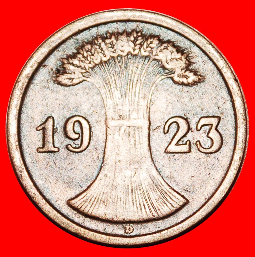  • WHEAT SHEAF (1923-1924): GERMANY ★ 2 RENTENPFENNIG 1923D! LOW START ★ NO RESERVE!   