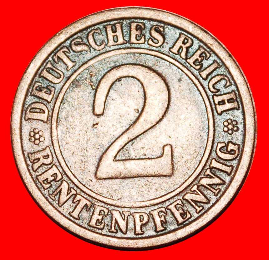  • WEIZENGARBE (1923-1924): DEUTSCHLAND ★ 2 RENTENPFENNIG 1923D! OHNE VORBEHALT!   