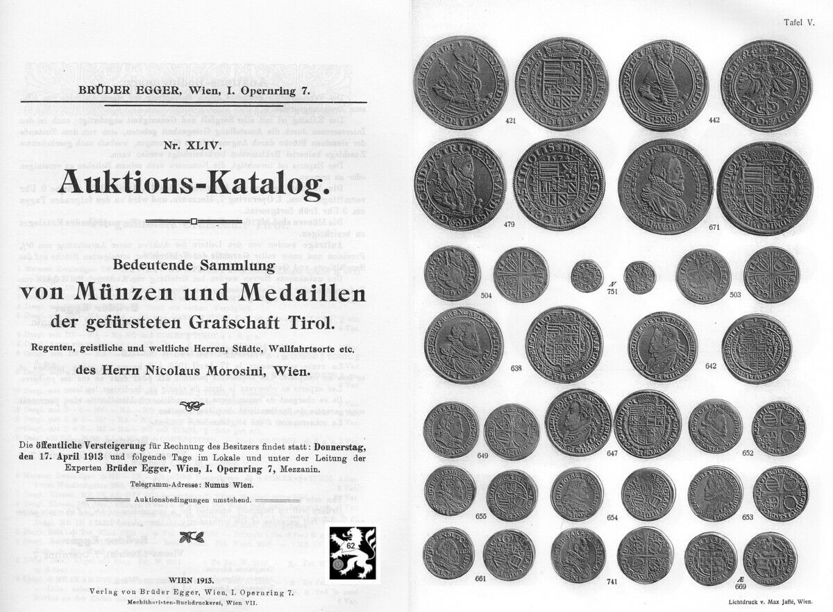 MOROSINI - Bedeutende Sammlung Münzen&Medaillen der gefürsteten Grafschaft Tirol   