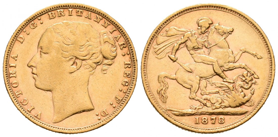 PEUS 5950 Grossbritannien 7,32 g Feingold. Victoria (1837 - 1901) Sovereign GOLD 1878 Sehr schön