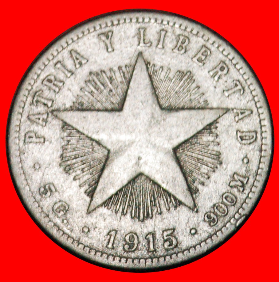  * VEREINIGTEN STAATEN USA: KUBA ★ 20 CENTAVOS 1915 SILBER HOHE ENTLASTUNG STERNS! OHNE VORBEHALT!   