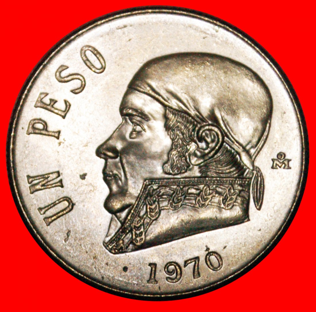  • KEIN BREITES DATUM: MEXICO ★ 1 PESO 1970 uSTG STEMPELGLANZ! OHNE VORBEHALT!   