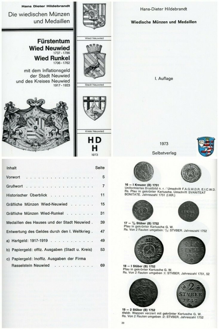  Hildebrandt - Die wiedischen Münzen und Medaillen - Fürstentum Wied Neuwied 1737-1786 / Wied Runkel   