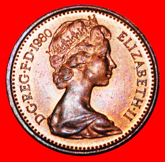  • CROWN: UNITED KINGDOM ★ HALF NEW PENNY 1980 UNC MINT LUSTRE!! LOW START ★ NO RESERVE!   