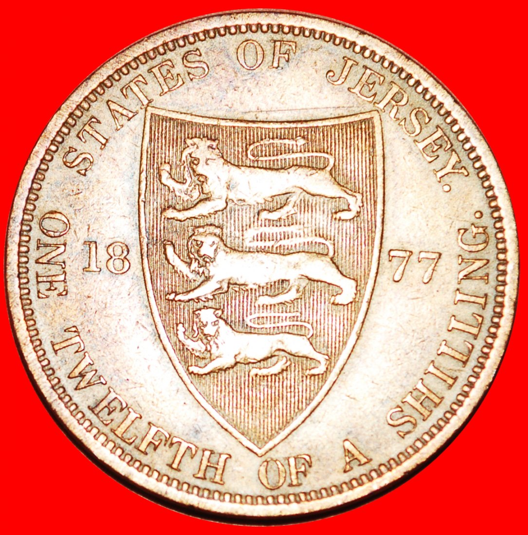  • GROSSBRITANNIEN (1877-1894): JERSEY ★ 1/12 SHILLING 1877H! INTERESSANTE TYP! OHNE VORBEHALT!   