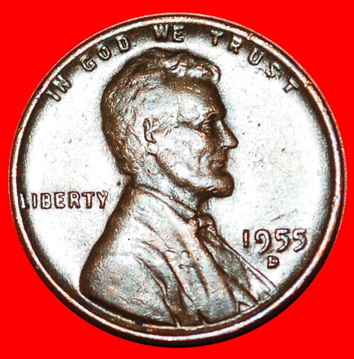  • WHEAT PENNY (1909-1958): USA ★ 1 CENT 1955D! LINCOLN (1809-1865) LOW START ★ NO RESERVE!   