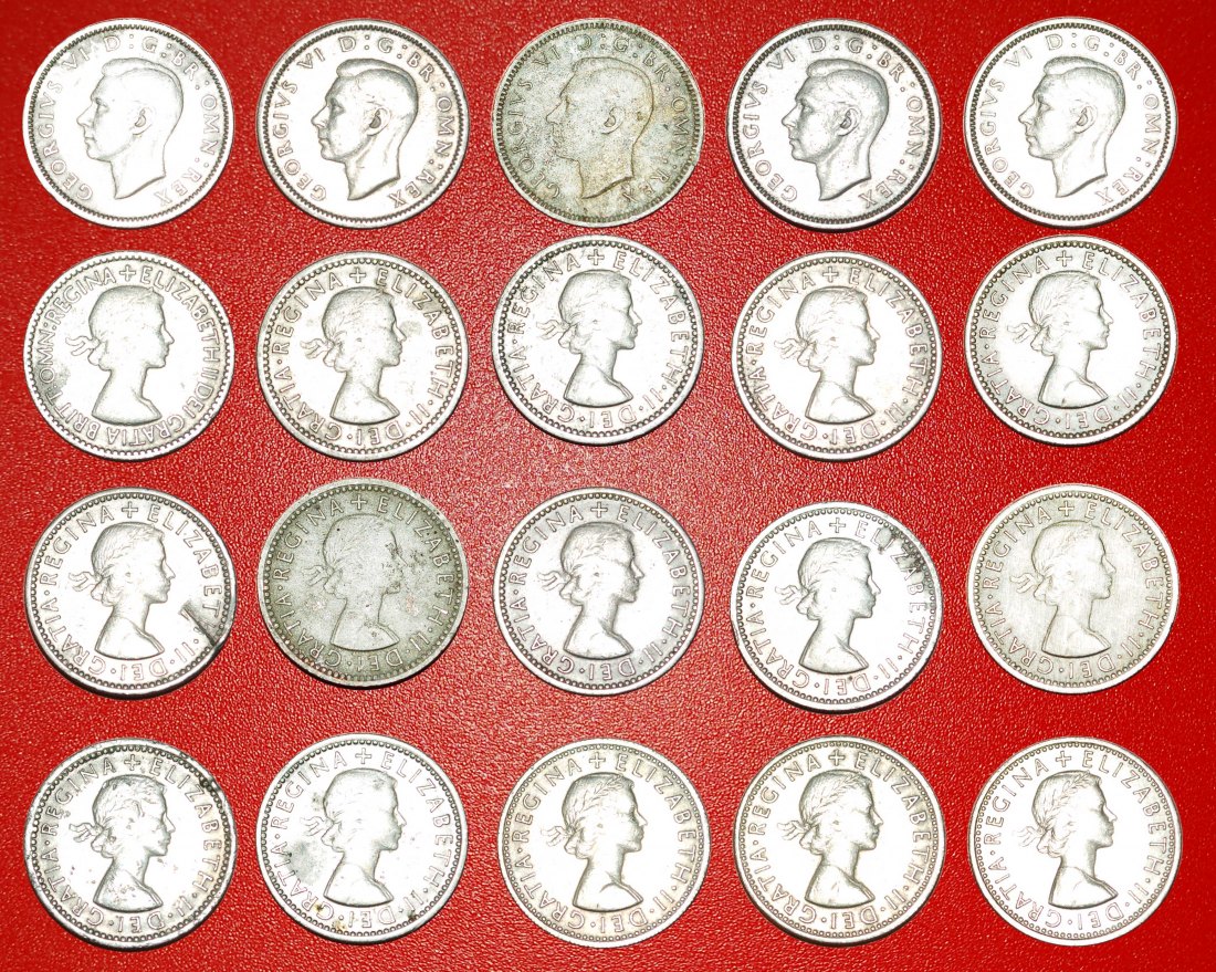  • SET 20 COINS: UNITED KINGDOM ★ 6 PENCE 1947-1967! LOW START ★ NO RESERVE!   