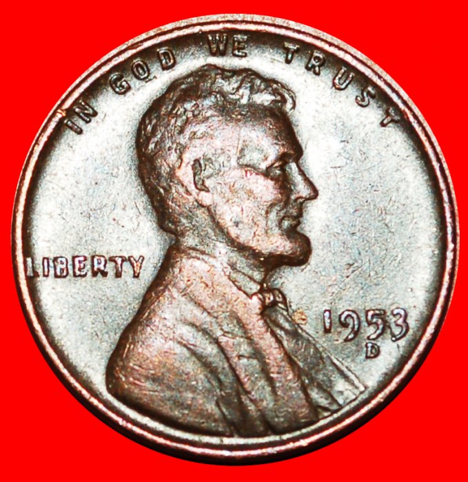 • WHEAT PENNY (1909-1958): USA ★ 1 CENT 1953D! LINCOLN (1809-1865) LOW START ★ NO RESERVE!   