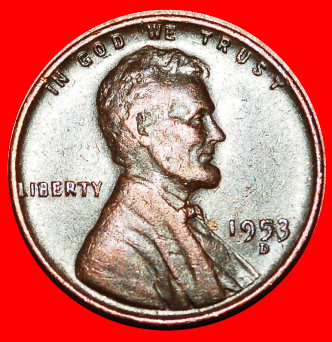 • WHEAT PENNY (1909-1958): USA ★ 1 CENT 1953D! LINCOLN (1809-1865) LOW START ★ NO RESERVE!