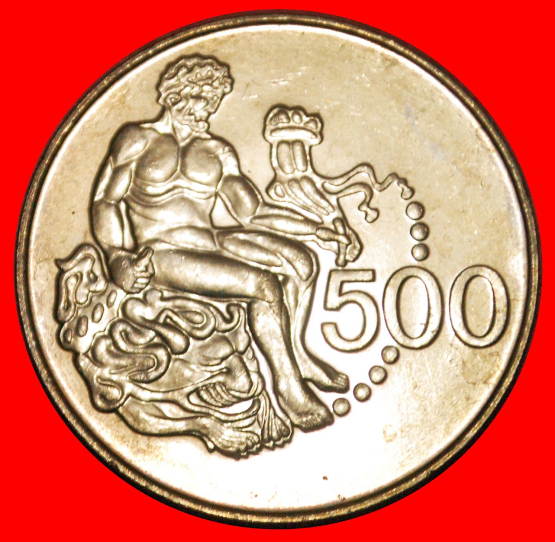  • NUDE HERACLES: CYPRUS ★ 500 MILS 1977 UNC PATINA MINT LUSTER! LOW START ★ NO RESERVE!   