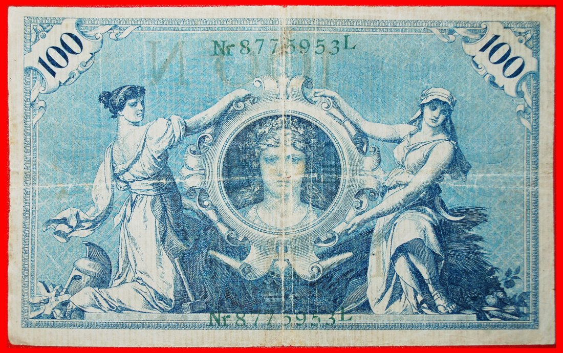  • REICHSBANKNOTE: DEUTSCHLAND ★  100 MARK 1908! OHNE VORBEHALT!   