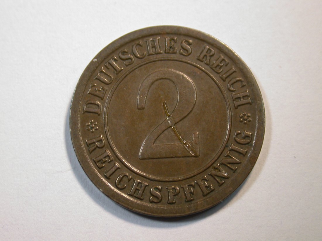  F11  Weimar  2 Pfennig  1936 F in ss-vz, Prägefehler  Originalbilder   