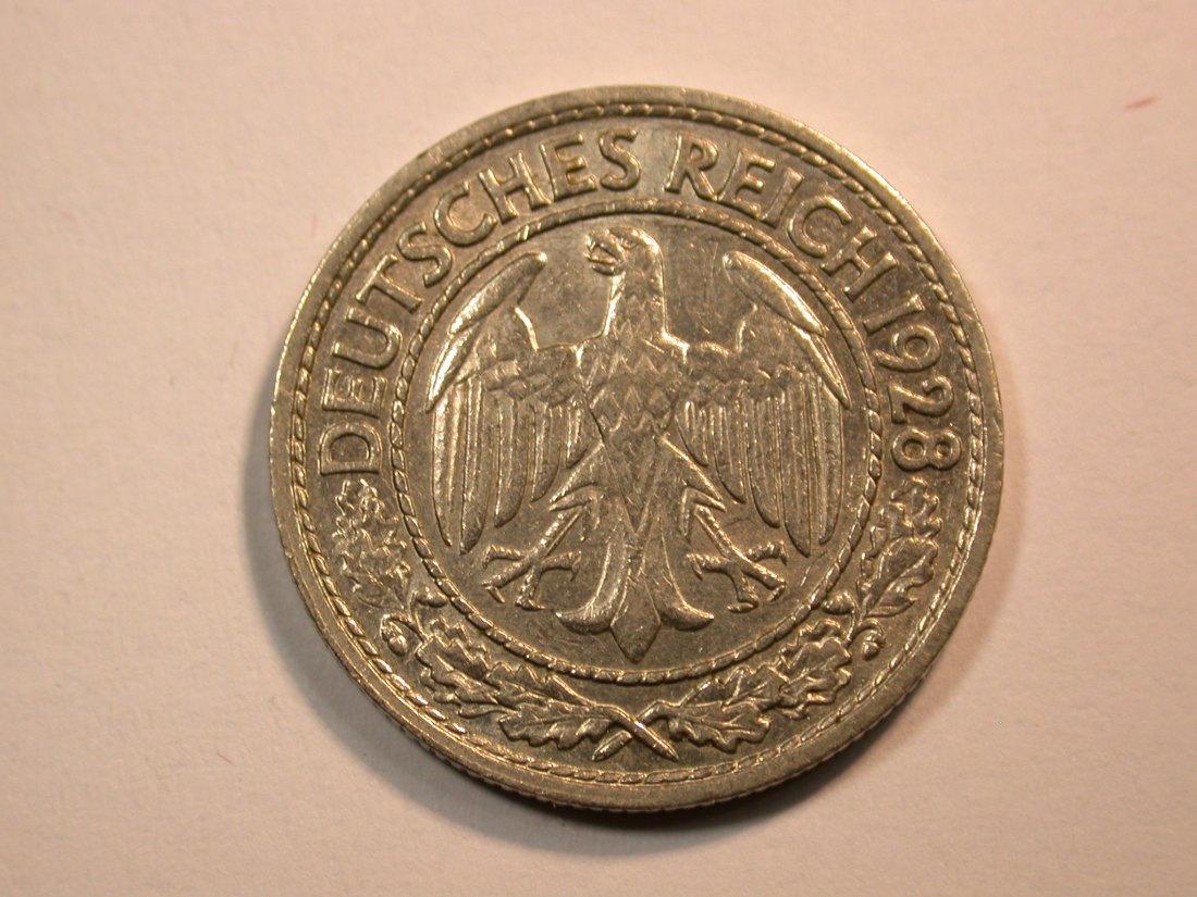  F11  Weimar  50 Pfennig  1928 A in ss    Originalbilder   