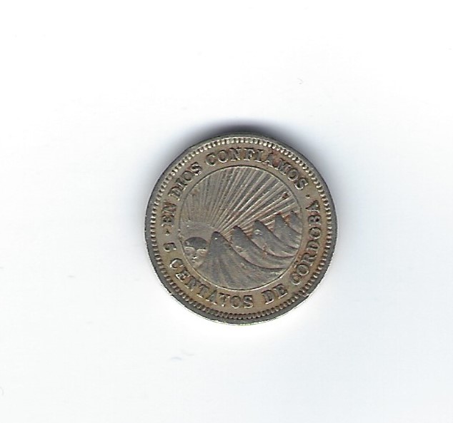  Nicaragua 5 Centavos 1965   