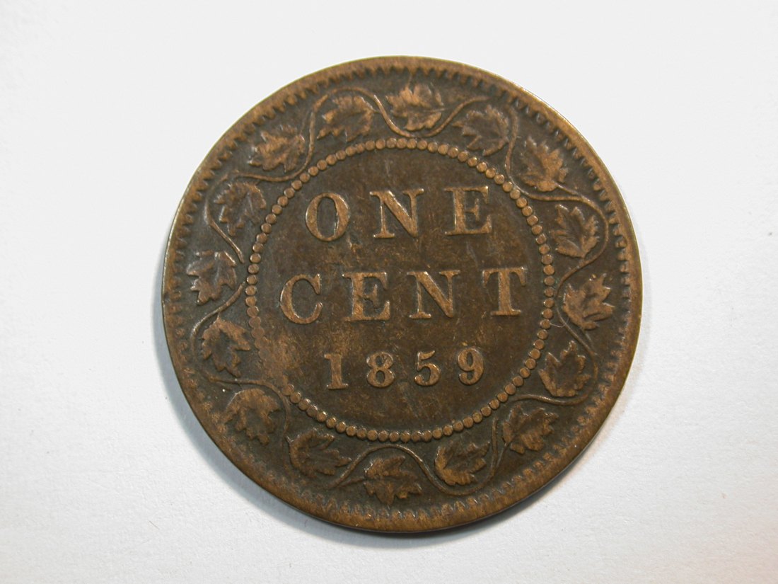  F11  Kanada 1 Cent 1859 Victoria in ss (VF)   Originalbilder   