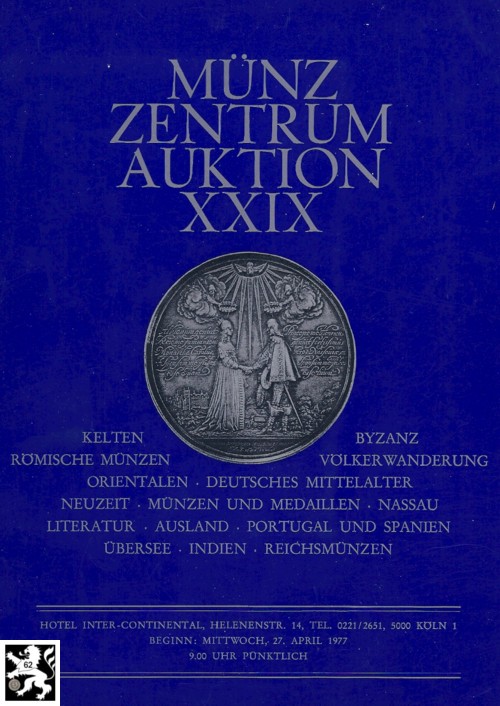  Münzzentrum (Köln) Auktion 29 (1977) ua. Sammlung Nassau (Weilburg ,Diez ,Dillenburg ,Holzappel)   