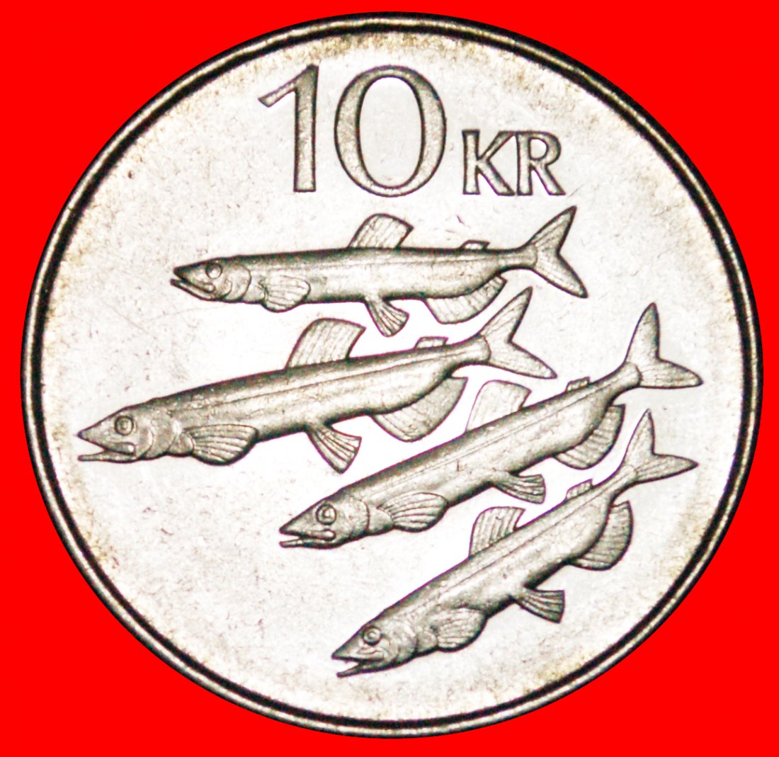  • GREAT BRITAIN CAPELIN FISHES (1996-2008):ICELAND★10 CROWNS 1996 MINT LUSTRE LOW START★ NO RESERVE!   