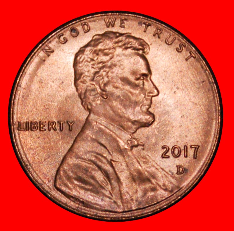  • SHIELD (2010-2021): USA ★ 1 CENT 2017D UNC MINT LUSTER! LINCOLN (1809-1865) LOW START★ NO RESERVE!   