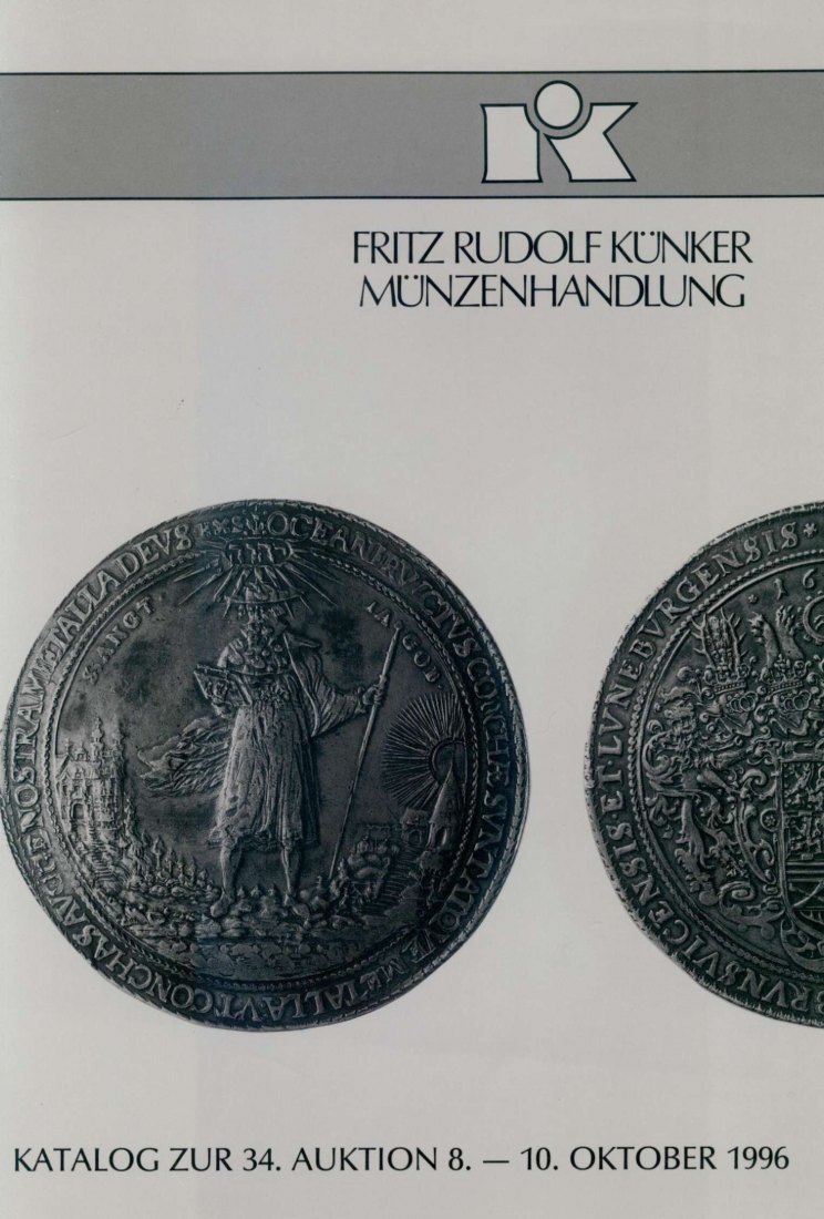  Künker (Osnabrück) 34 (1996) Sammlung Münzen des norddeutschen Küstengebietes Ostfriesland Oldenburg   