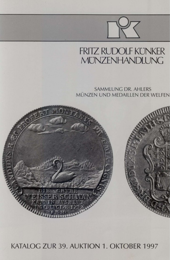  Künker (Osnabrück) 39 (1997) Sammlung Dr. Ahlers - Münzen und Medaillen der Welfen   