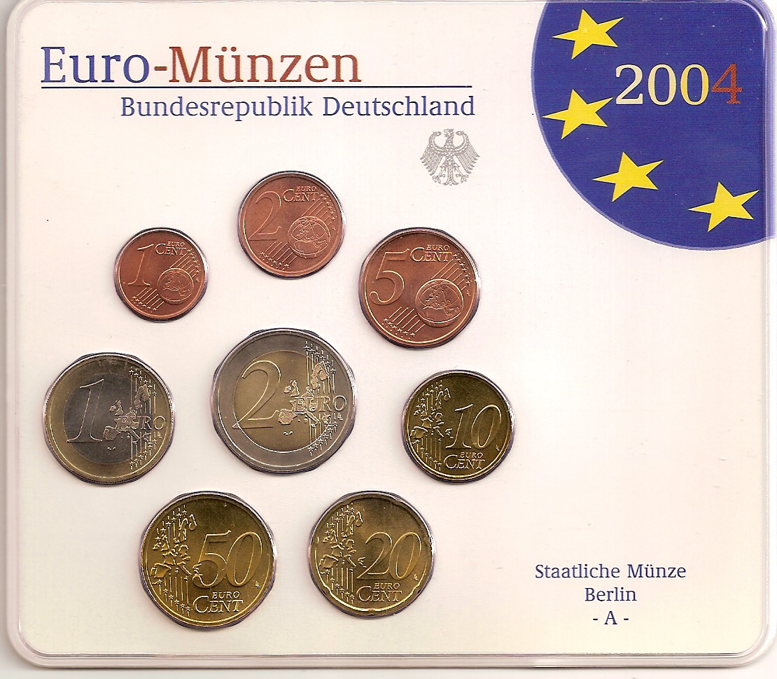  BRD-Kursmünzensatz 2004, stempelglanz, ADFGJ   