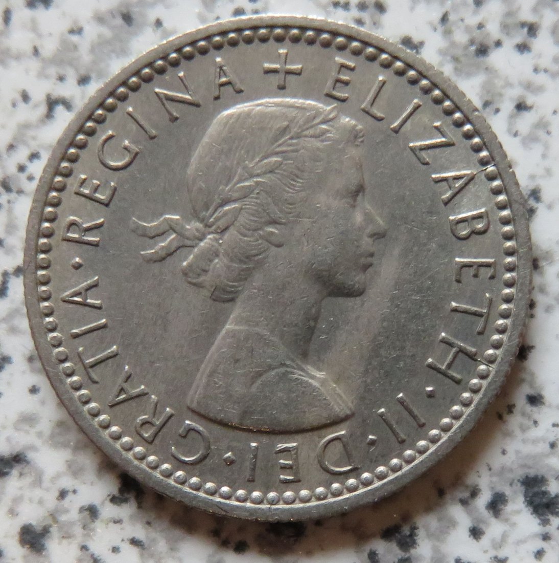  Großbritannien 6 Pence 1957, besser   