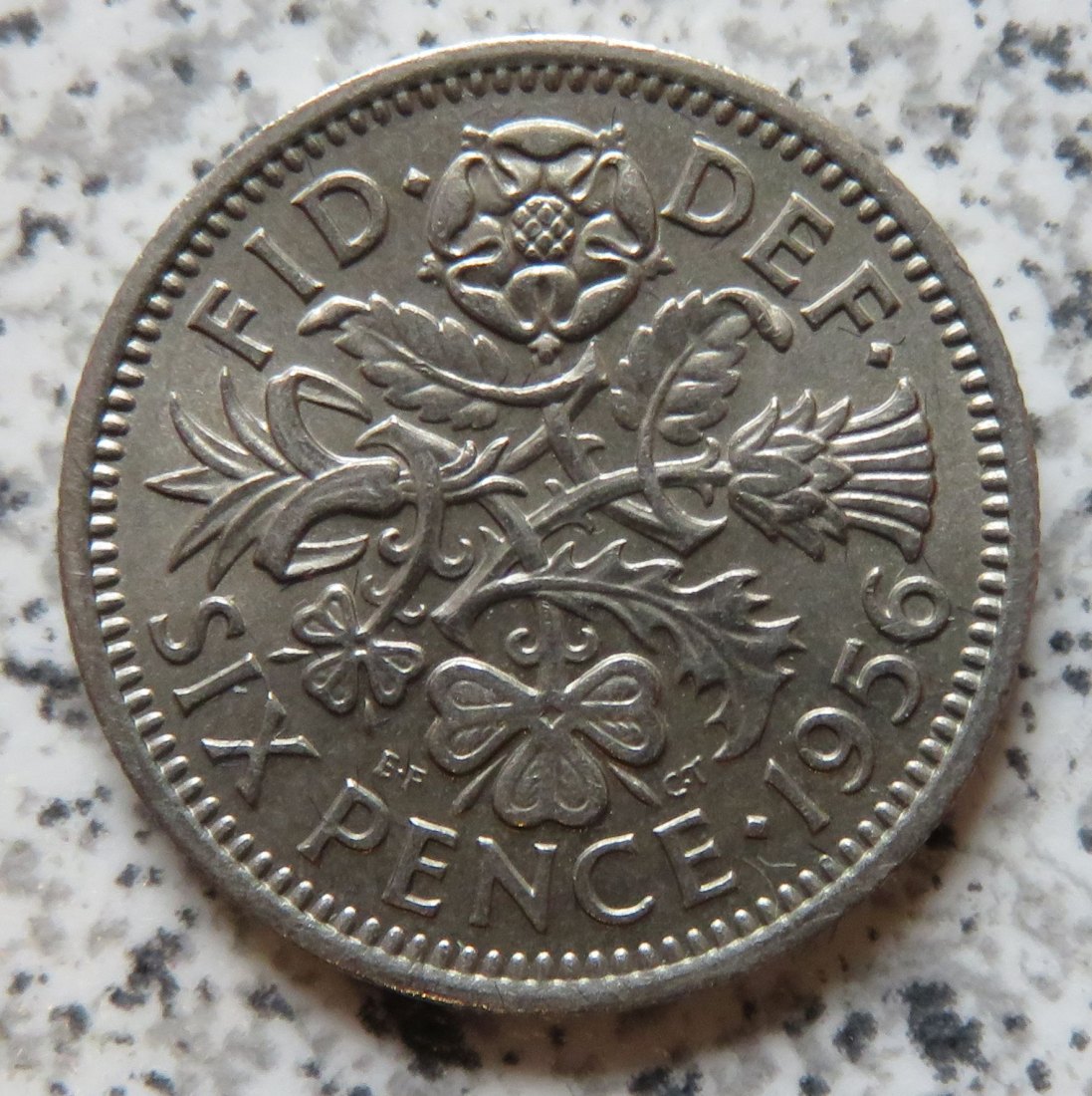  Großbritannien 6 Pence 1956, besser   