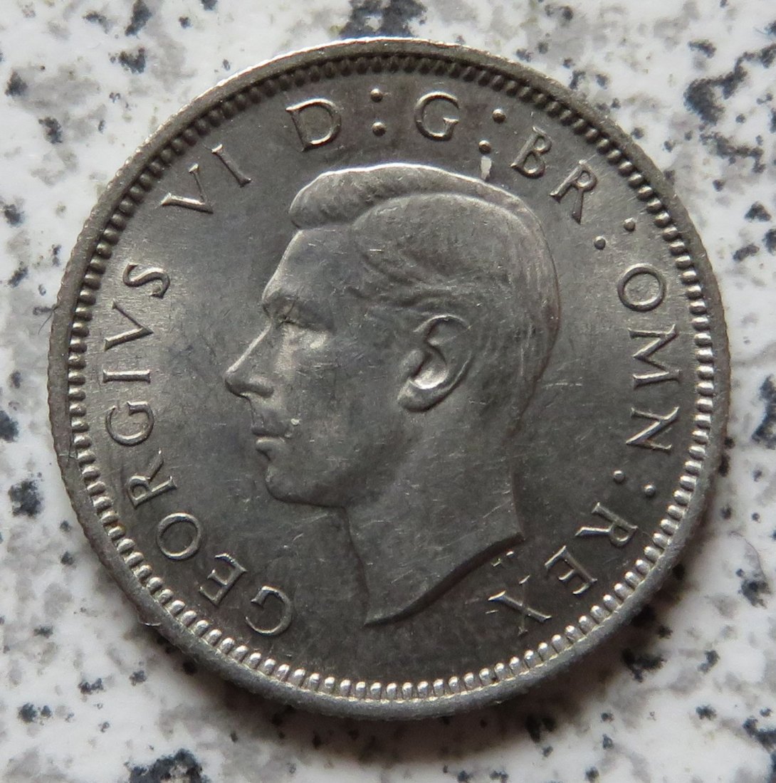  Großbritannien 6 Pence 1948, funz./unz.   