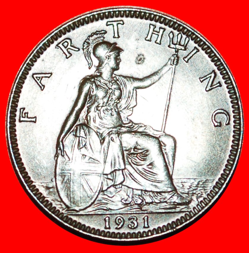 • MISTRESS OF SEAS: UNITED KINGDOM ★ FARTHING 1931! GEORGE V (1911-1936) LOW START ★ NO RESERVE!