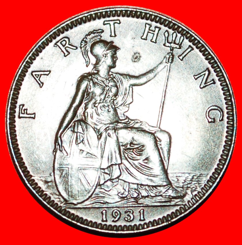  • MISTRESS OF SEAS: UNITED KINGDOM ★ FARTHING 1931! GEORGE V (1911-1936) LOW START ★ NO RESERVE!   