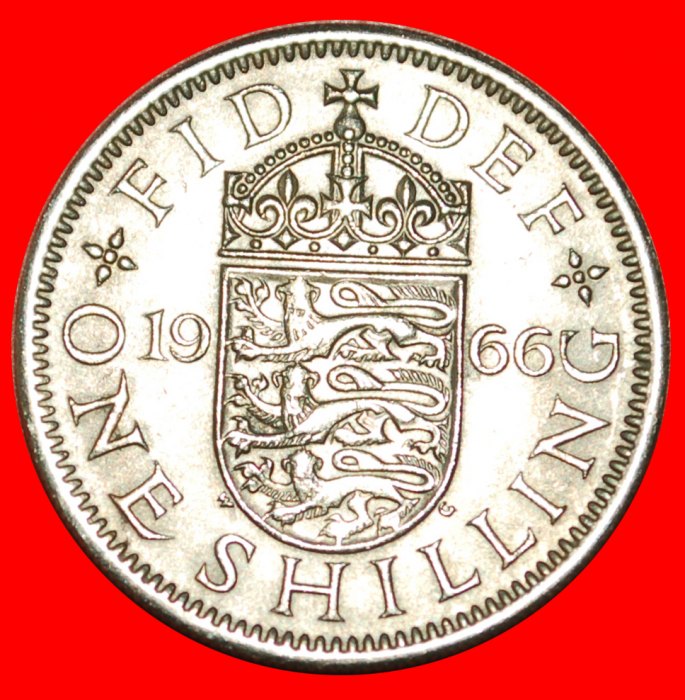  • ENGLISCHES LÖWE: GROSSBRITANNIEN ★ 1 SHILLING 1966! OHNE VORBEHALT!   