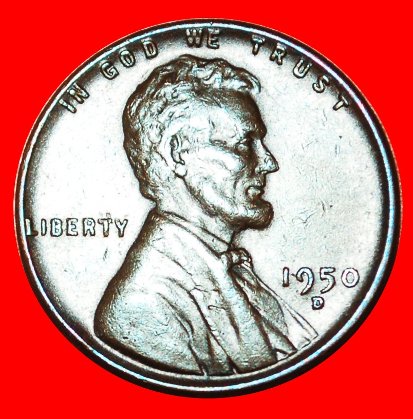 • WHEAT PENNY (1909-1958): USA ★ 1 CENT 1950D! LINCOLN (1809-1865) LOW START ★ NO RESERVE!   