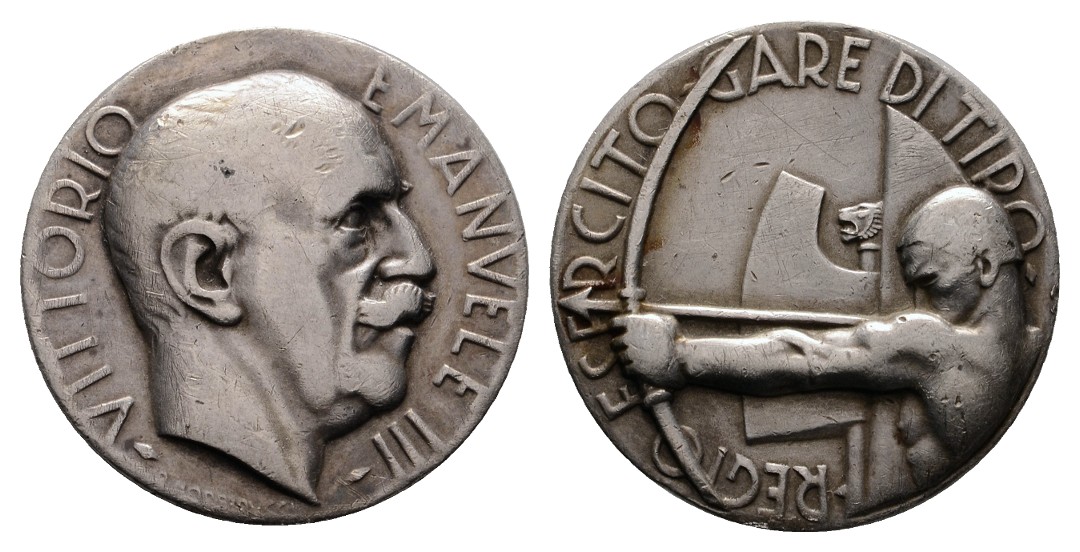  Linnartz Italien, Bronzemed. o.J. (v. Morbiducci) auf die Armee-Schießwettbewerbe 28,5mm,10,7Gr, ss   