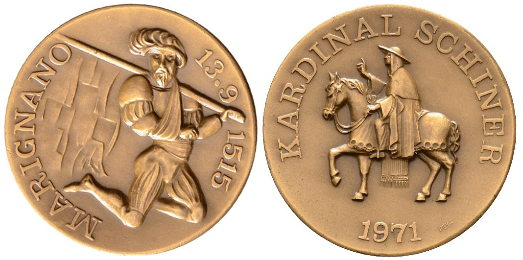  Linnartz Italien, Bronzemed. 1971, Kardinal Schirner, 33 mm, fast st   