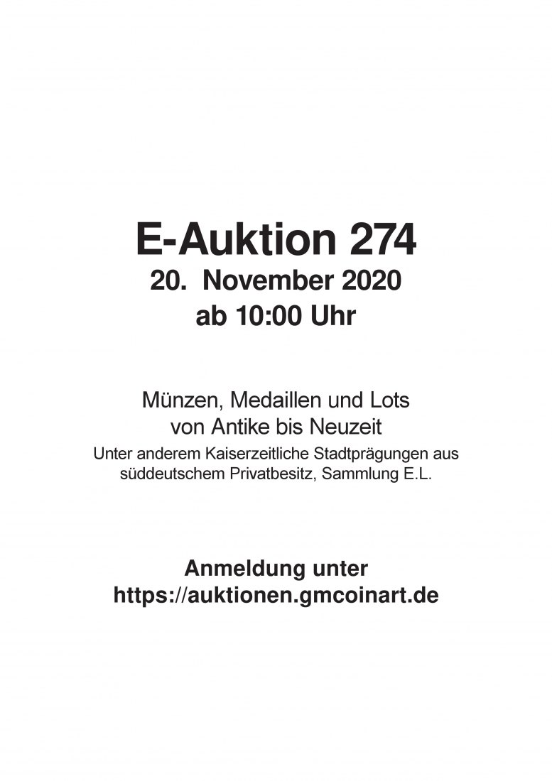  Gorny & Mosch (München) Auktion 273 - Griechen / Römer / Slg Münzstätte Minden / Slg Bosporus Teil 3   