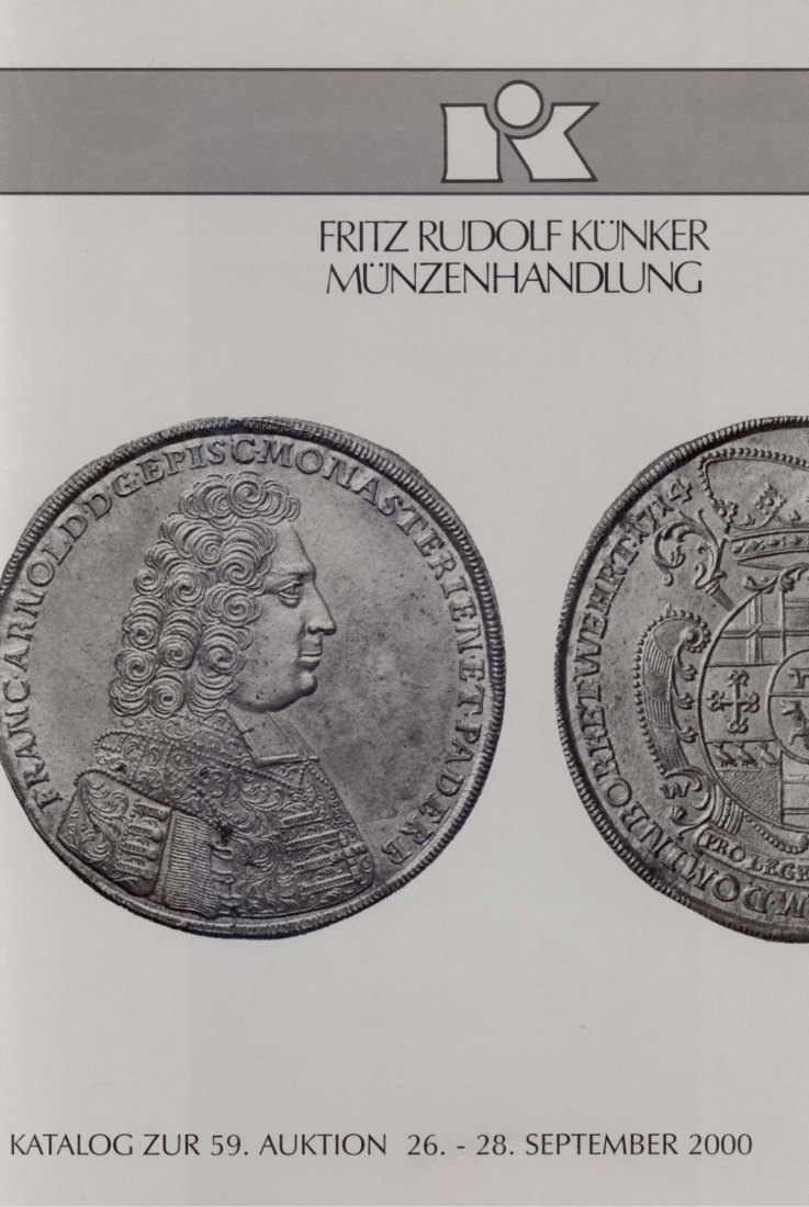 Künker (Osnabrück) 59 (2000) Sammlung Flussgold / Sammlung SCHNELL - Reformation / Bayern Lippe ua