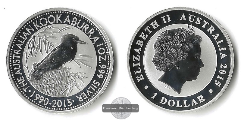  Australien,  1 Dollar 2015 Kookaburra   FM-Frankfurt  Feinsilber: 31,1g   