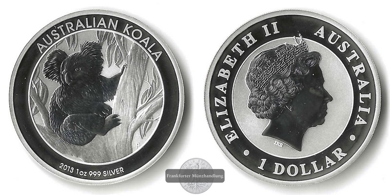  Australien  1 Dollar Koala  2013 FM-Frankfurt  Feinsilber: 31,1g   