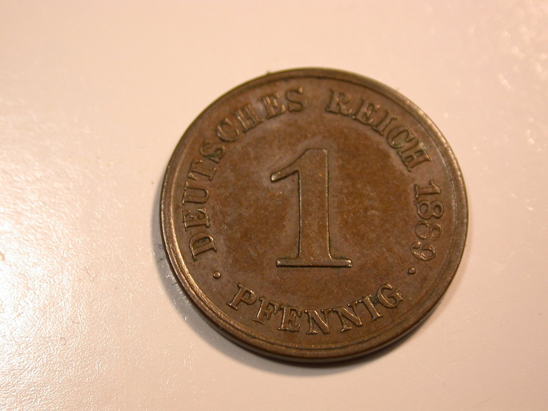 F12 KR 1 Pfennig 1889 J in vz/vz-st Erhaltung !!! Originalbilder